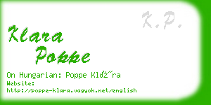 klara poppe business card